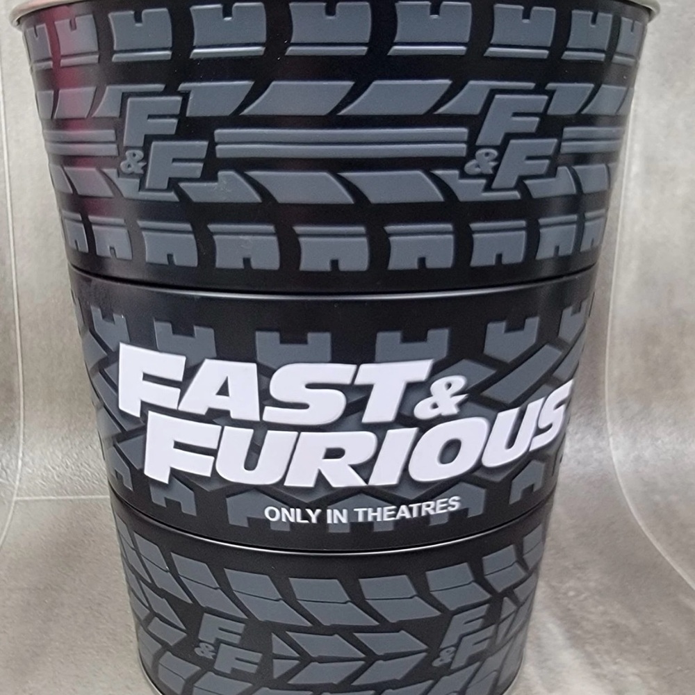 Fast & Furious Black and Gray popcorn bucket